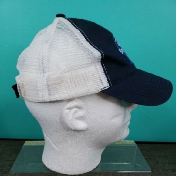 Pabst Blue Ribbon Beer PBR Mesh Back Trucker Hat Blue and White - Picture 4 of 10